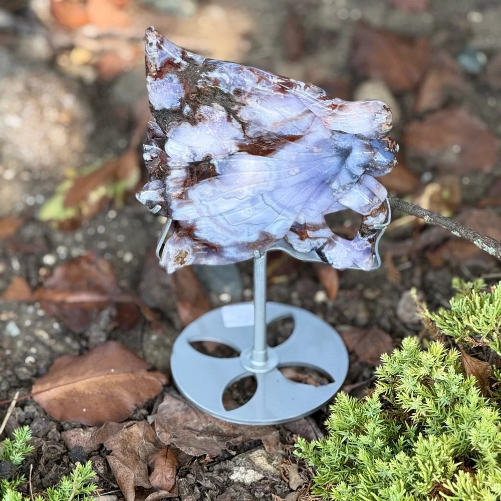 Blue Flower Agate Fairy and Custom Stand - BLUEFLWRAGTFRY-001 - Picture 5 of 14